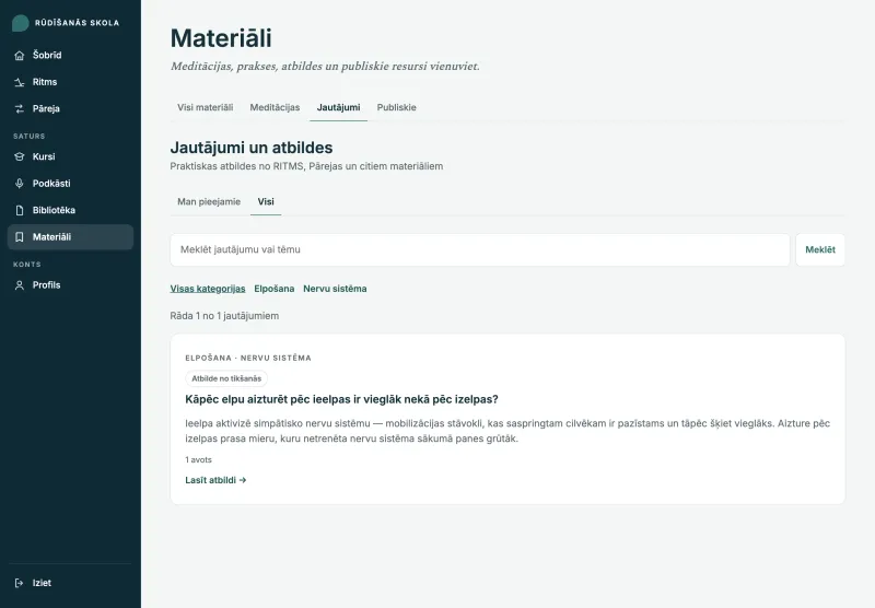 Jautājumu un atbilžu sadaļa portālā
